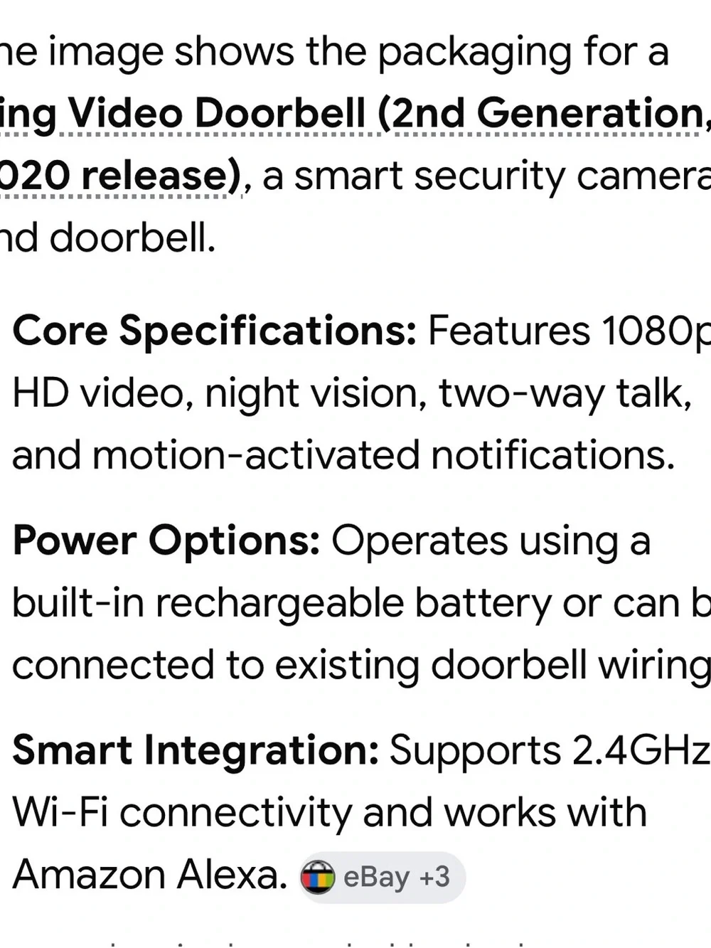 Ring 2nd gen 1090p Venetian Bronze Video Doorbell security